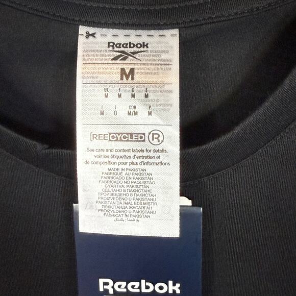 Reebok Men's Vector Performance Short Sleeve Logo Graphic T-Shirt, Black/blue M - Picture 4 of 5